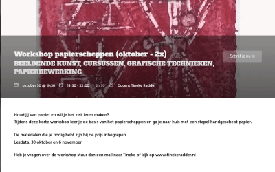 Workshops papierscheppen bij Kade40 in Vlaardingen